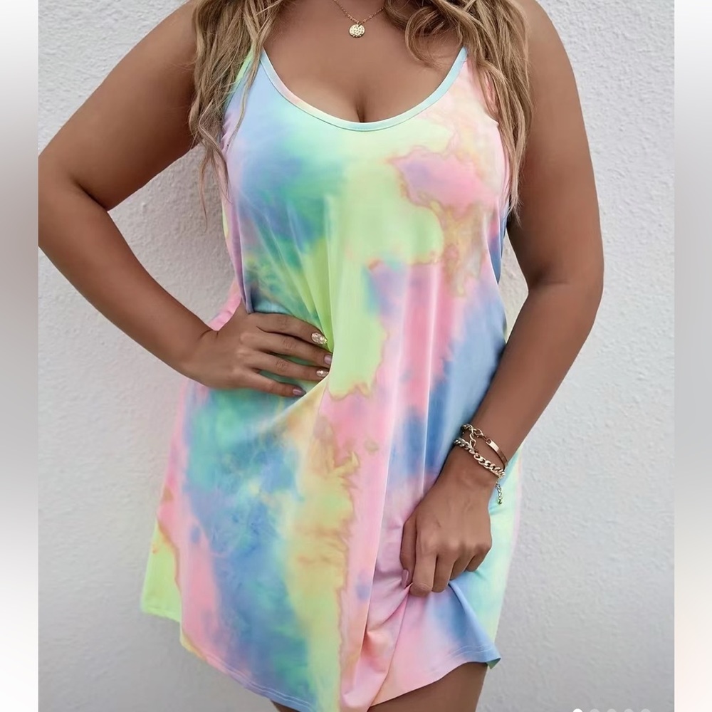 Tie Dye Pastel Spaghetti Strap Dress
